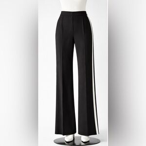 Alice + Olivia Black Wide Leg Side Stripe Pants NWT Size 8 Tuxedo Style $330